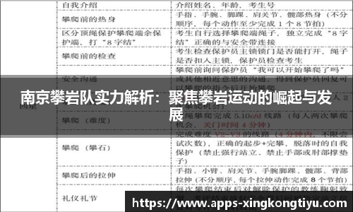 南京攀岩队实力解析：聚焦攀岩运动的崛起与发展